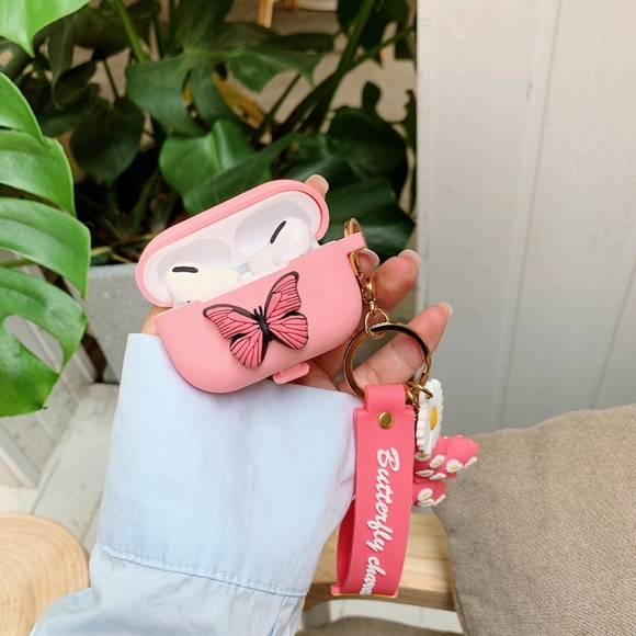 Pink Airpods Case Butterfly Airpods Pro Case Airpods 3rd Gen Case Silicone - Picture 4 of 6